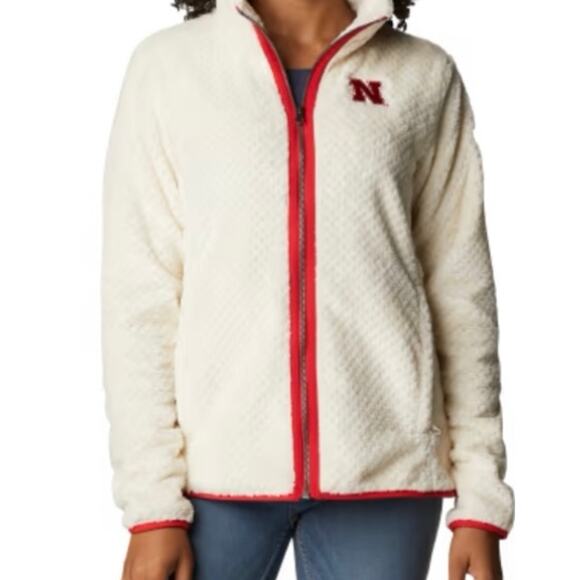 Columbia Cream Sherpa Jacket University of Nebraska Women's XXL - Picture 1 of 9